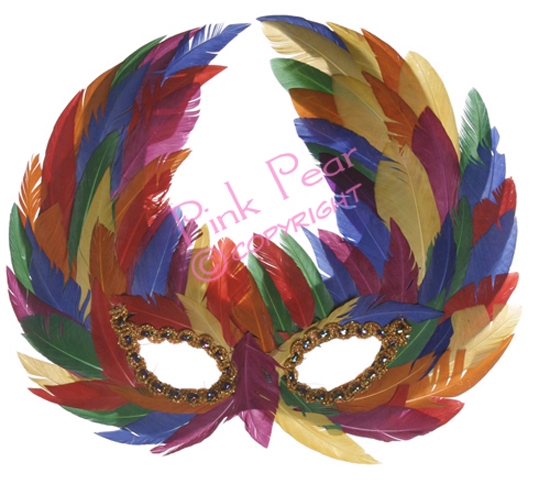 gay pride feather mask