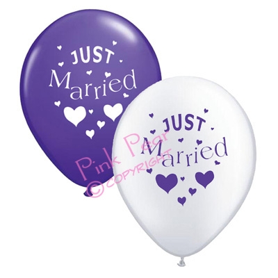 hen party balloons - purple & white